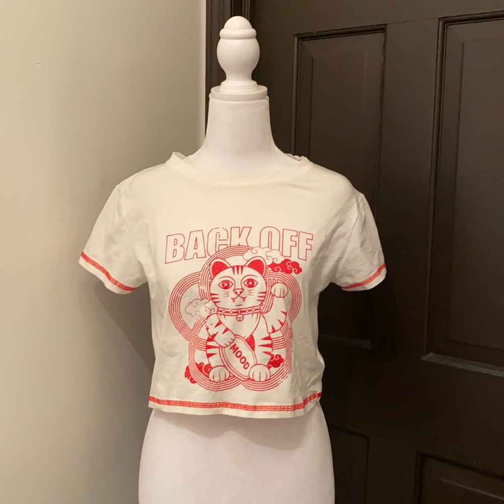 Adika red graphic crop top
